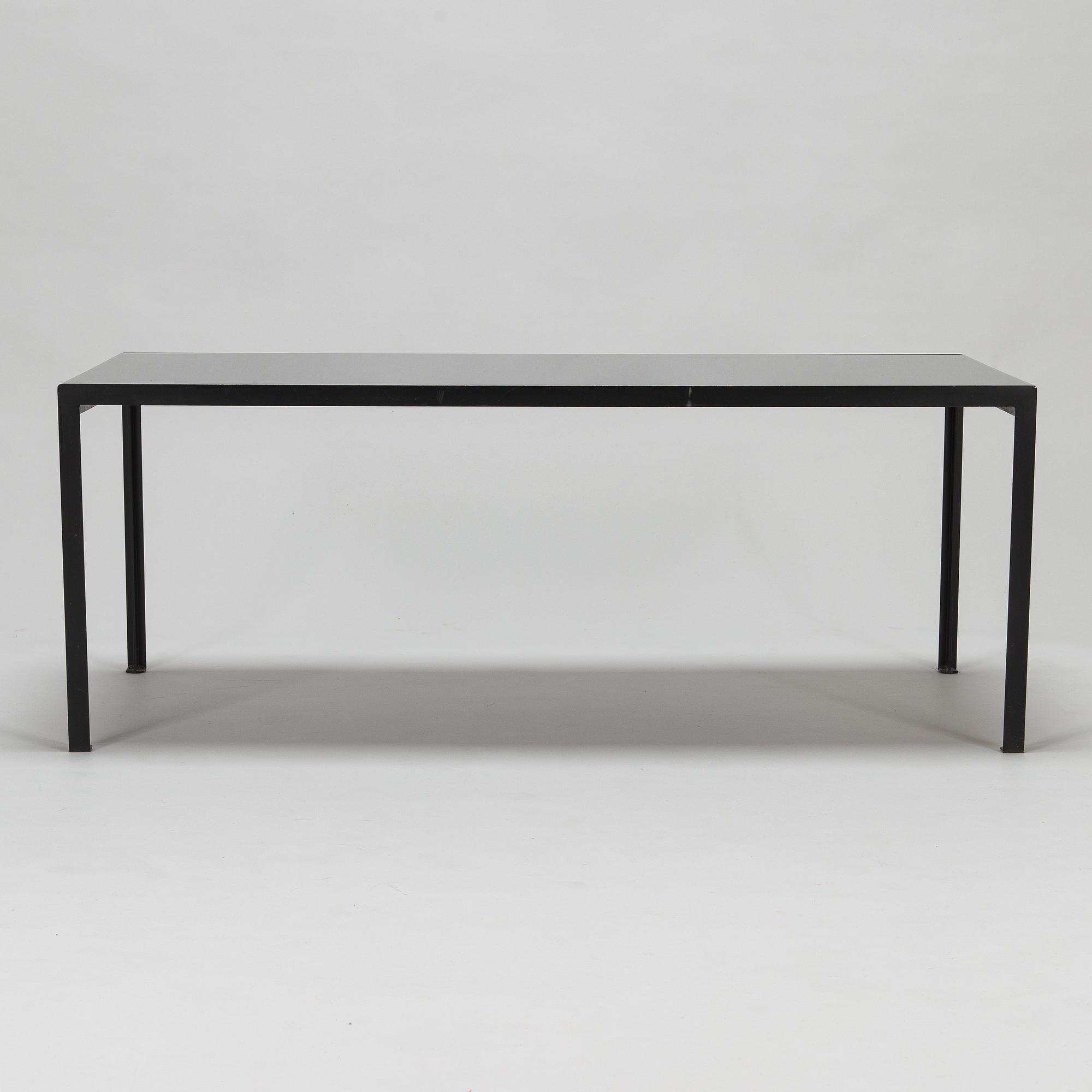 A black glass coffee table, second half of the 20th century.