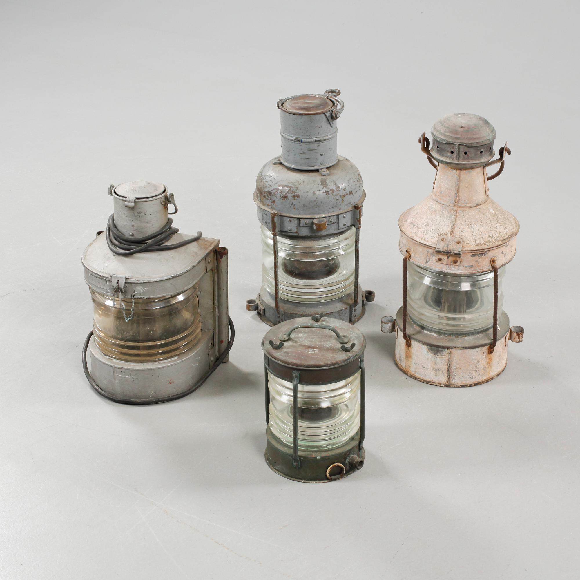 Four lanterns from the first half of the 20th century.