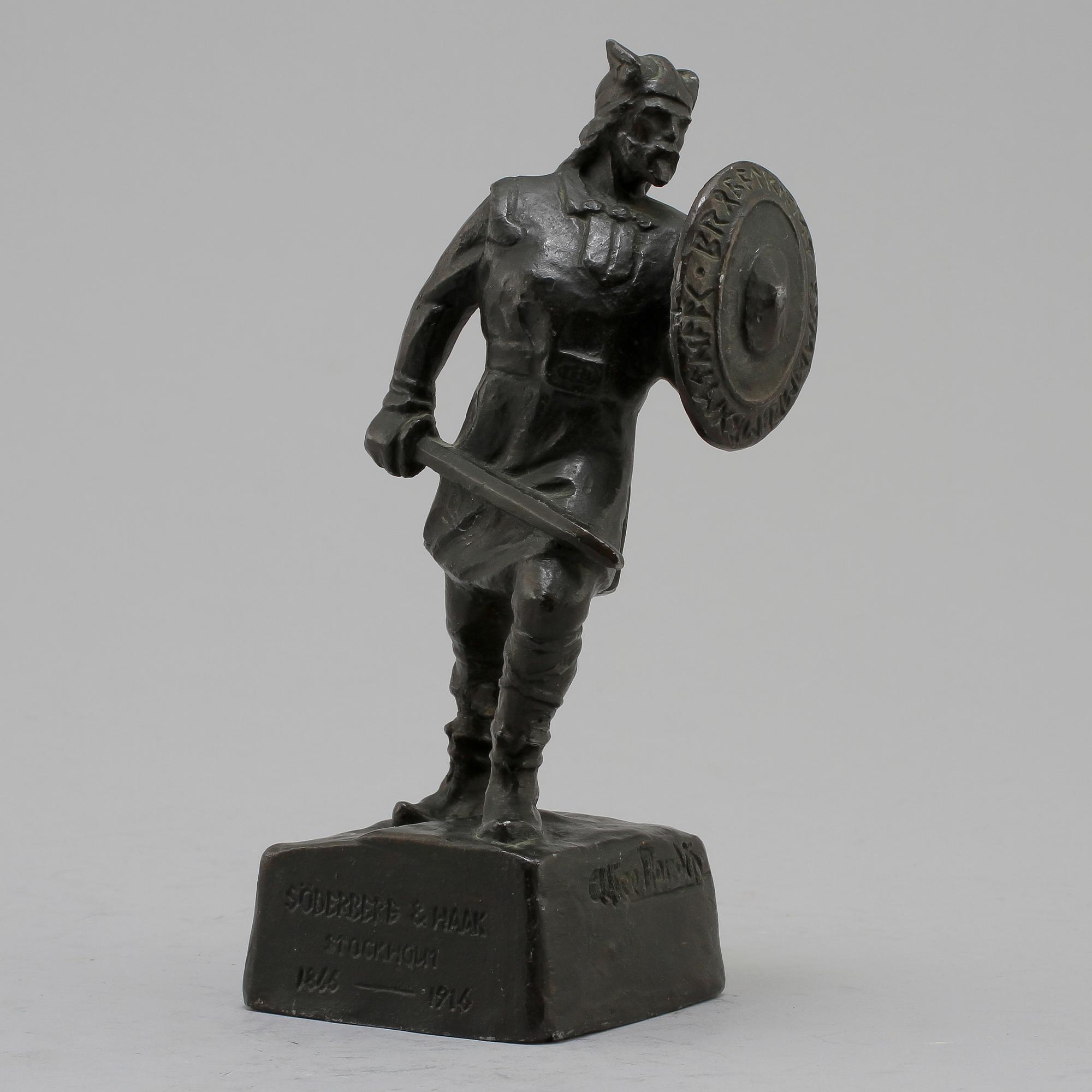SKULPTUR, brons, Alice Nordin, H Bergman, 1900-talets första kvartal.