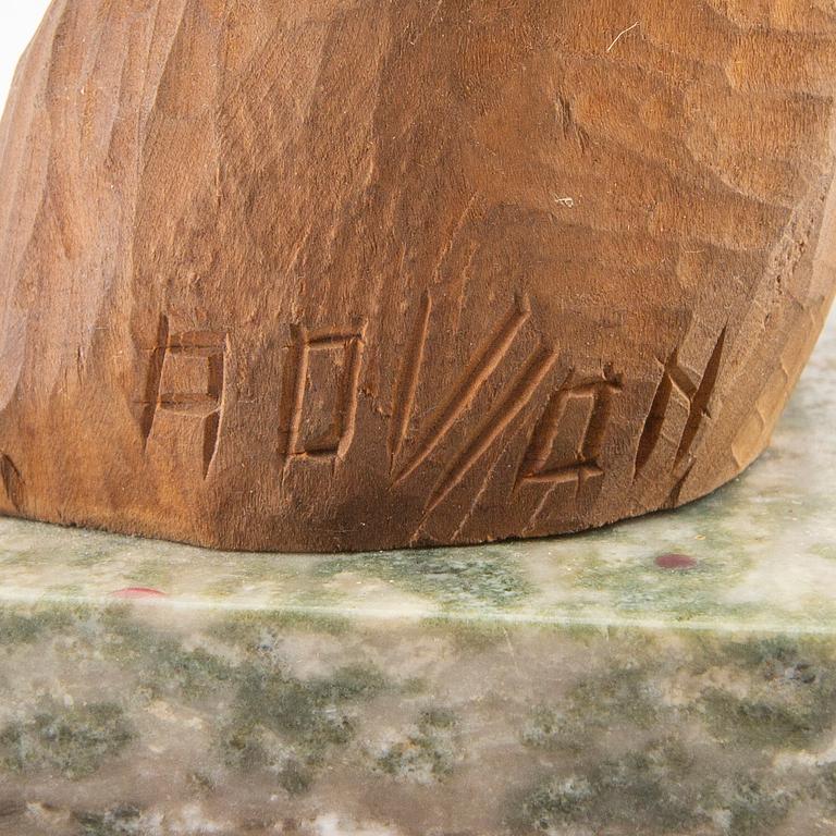 Axel Olsson, signed wooden sculpture.