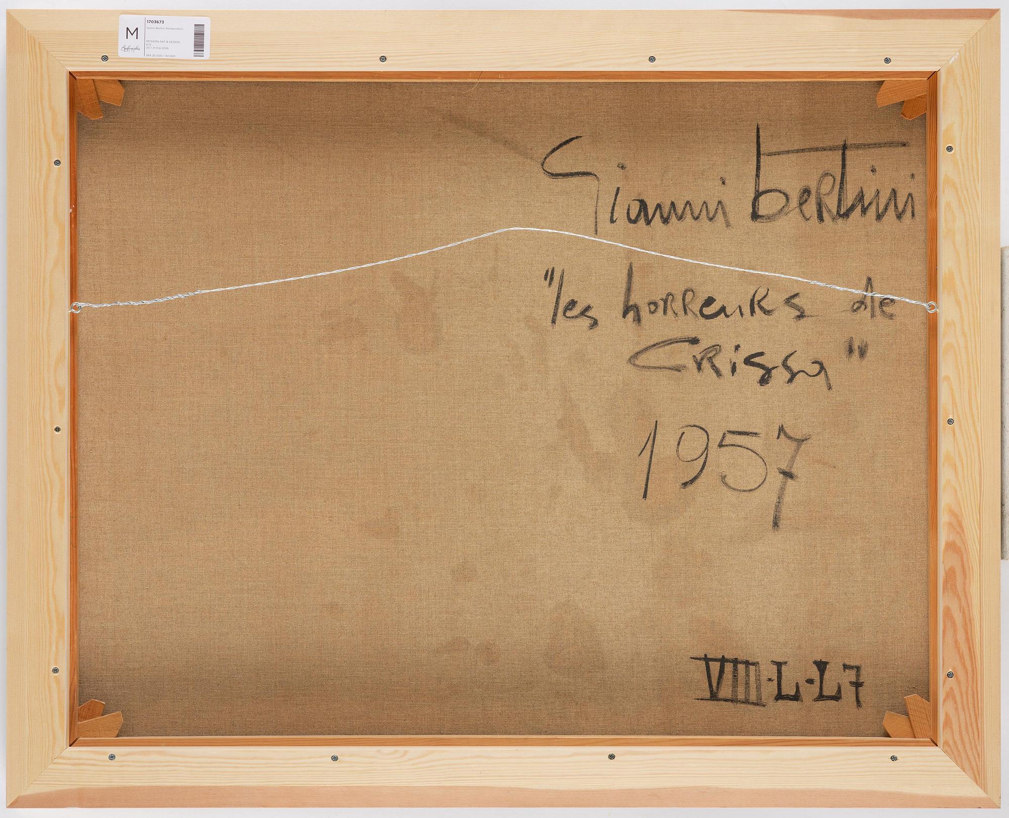 Gianni Bertini, Composition.
