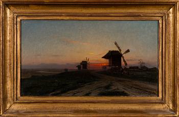 IOSIF EVSTAFIEVICH KRATSCHKOWSKI, SUNSET OVER THE OLD WINDMILLS.