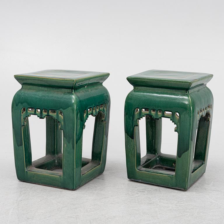 A pair of ceramic pedestals, China, 20th century.