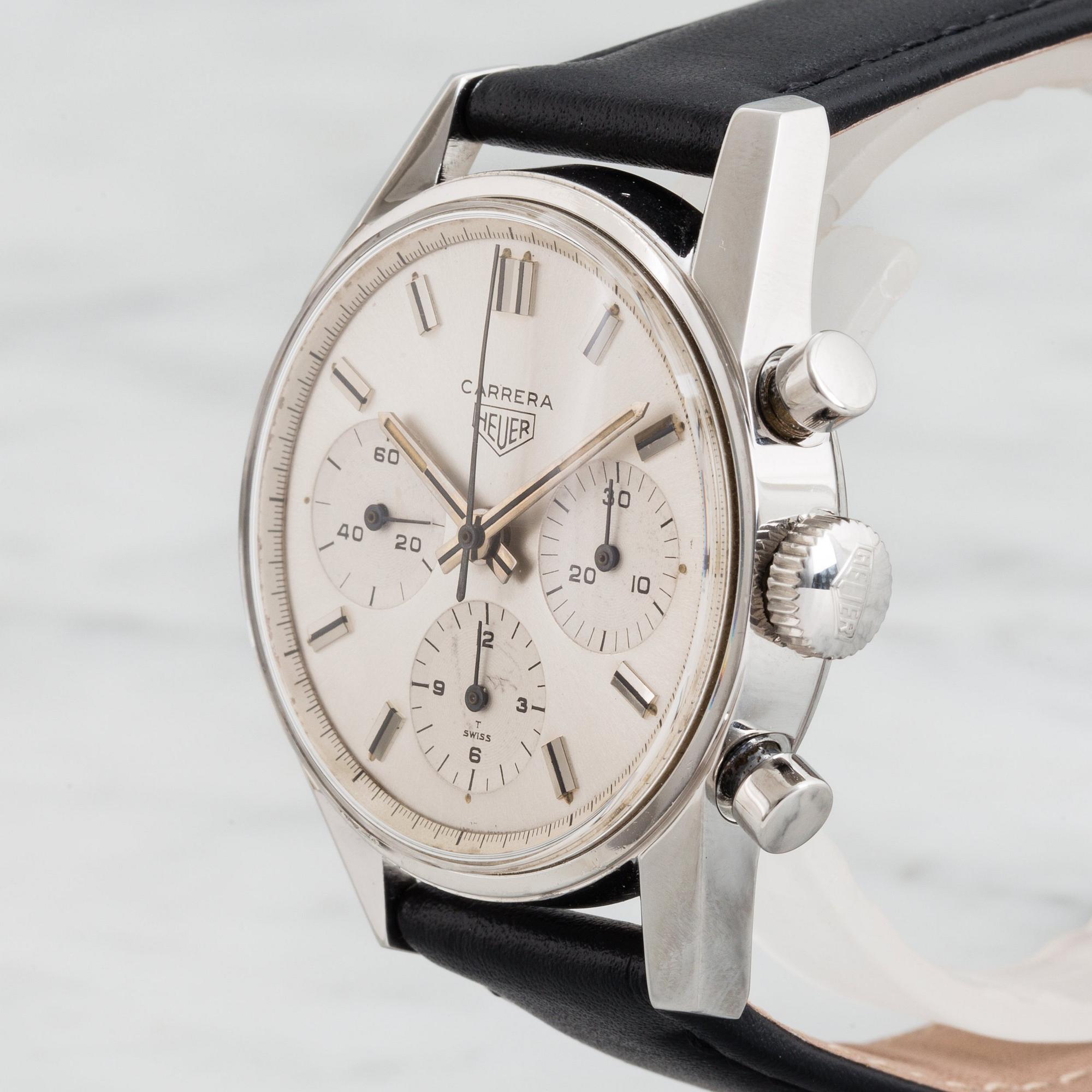 HEUER, Carrera (T SWISS), "Second Execution", chronograph, wristwatch, 36 mm,