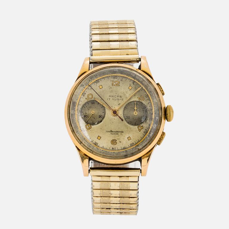 ANCRE, "Chronographe Suisse", kronograf, armbandsur, 37,5 mm.