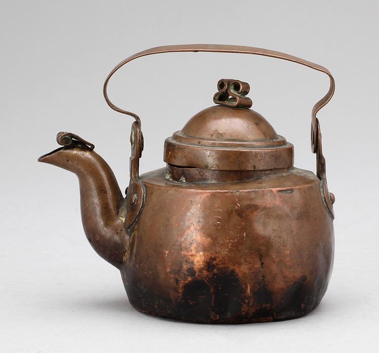 KAFFEKANNA, koppar, tidigt 1800-tal.
