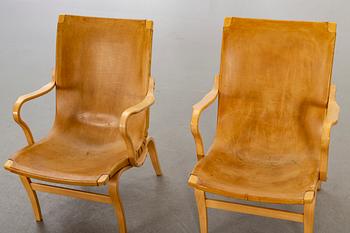 BRUNO MATHSSON, a pair of easy chairs, "Eva".