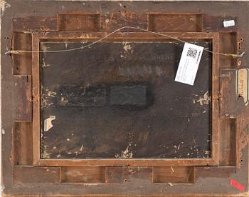 OKÄND KONSTNÄR, olja på pappannå, otydligt signerad, 1800-tal.