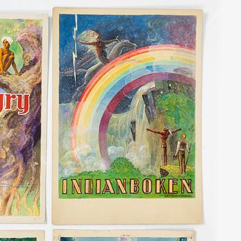Gunnar Widholm, Book illustrations, 4 pieces.