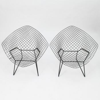 HARRY BERTOIA, fåtöljer ett par, "Diamond chair", 1900-talets senare hälft.
