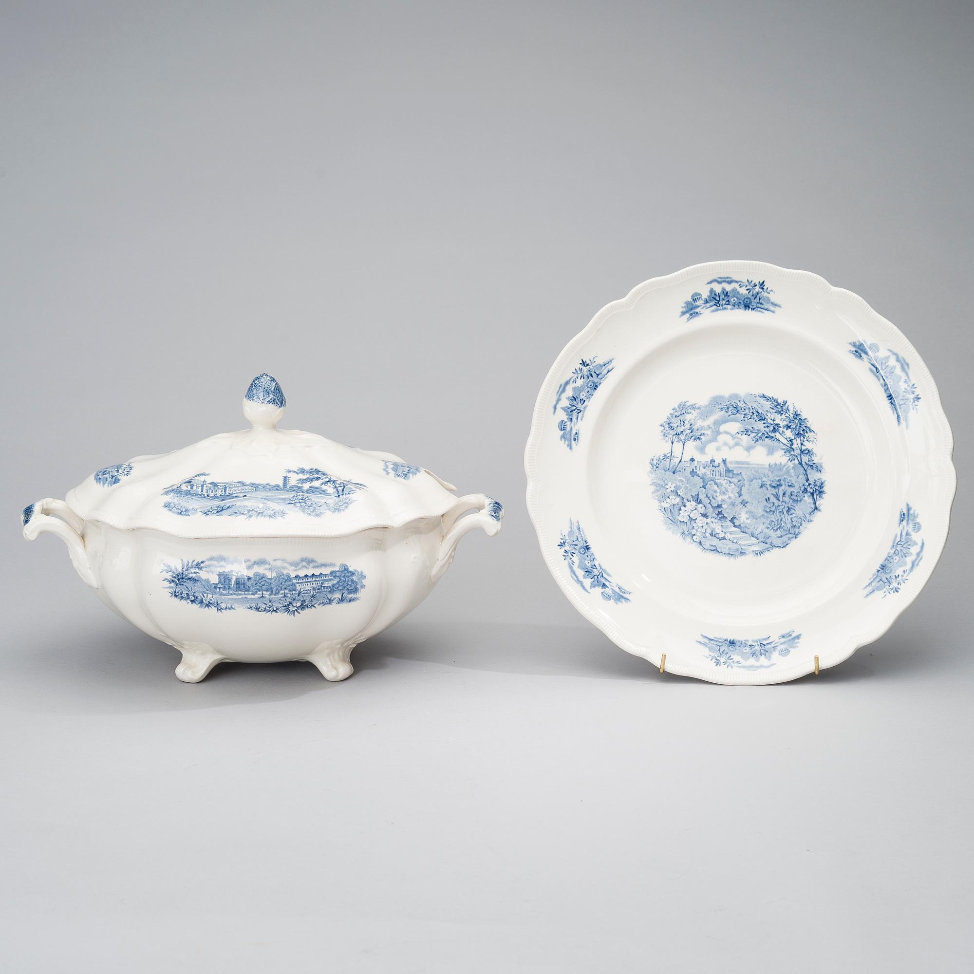 MATSERVIS, 74 delar, porslin, "English Gardens", Johnson Brothers, England 1900-första hälft.