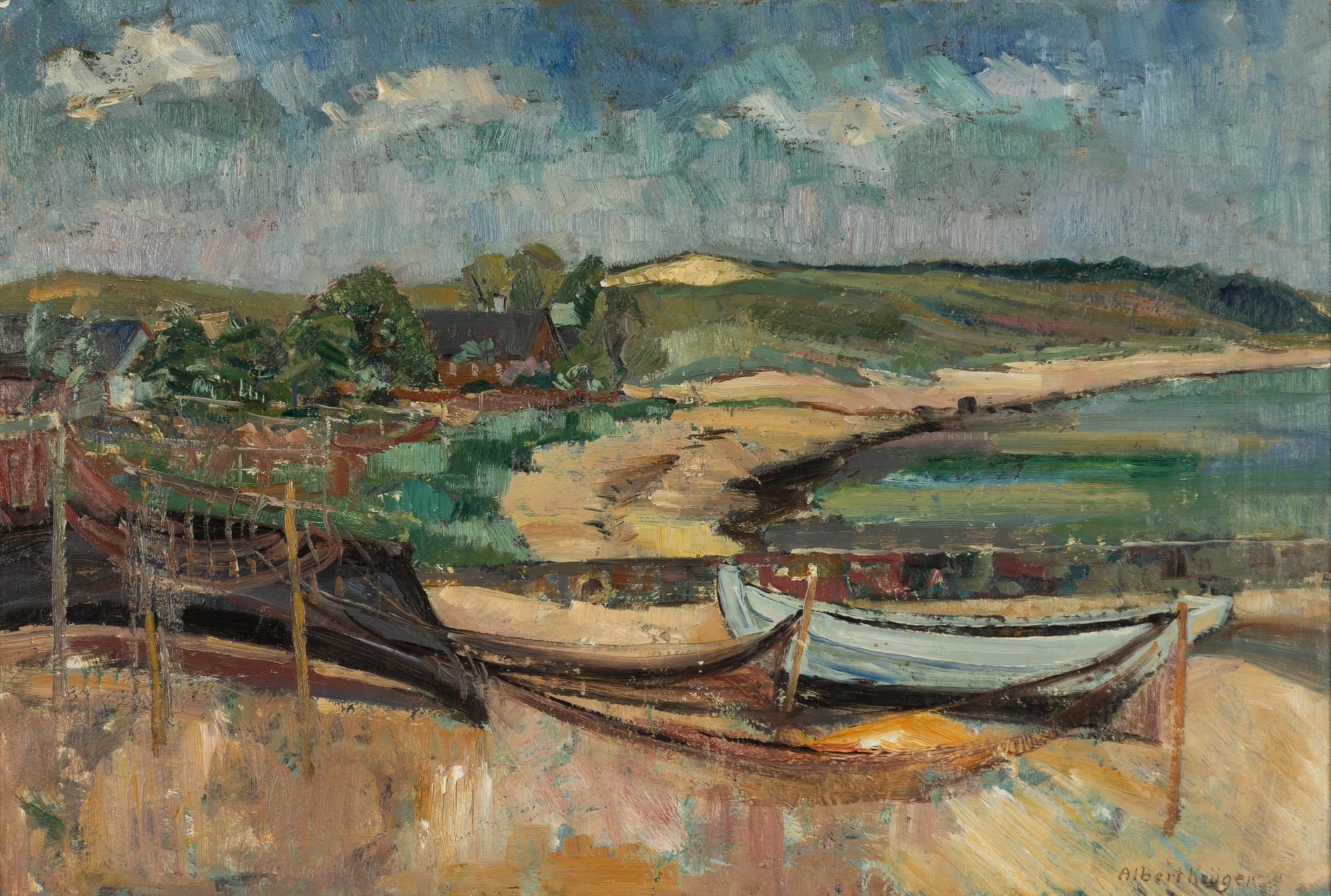 Albert Krüger, Båtar på strand, Vitemölla.