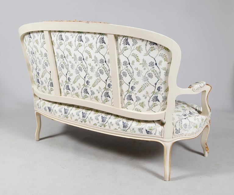 SALONGSMÖBEL, 9 del, rokokostil, 1900-tal.