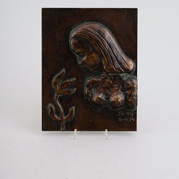 SIGGE BERGGREN, väggrelief, brons, signerad.