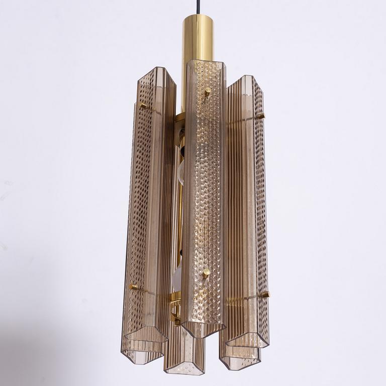 A pair of ceiling lamps, probably Glashütte Limburg, Germany, 1970s.