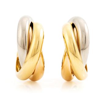 541. Cartier ett par örhängen "Trinity" 18K guld i tre färger.