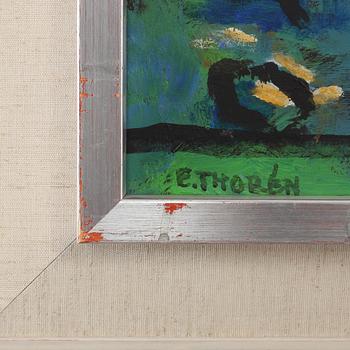 ESAIAS THORÉN, olja på pannå, signerad.