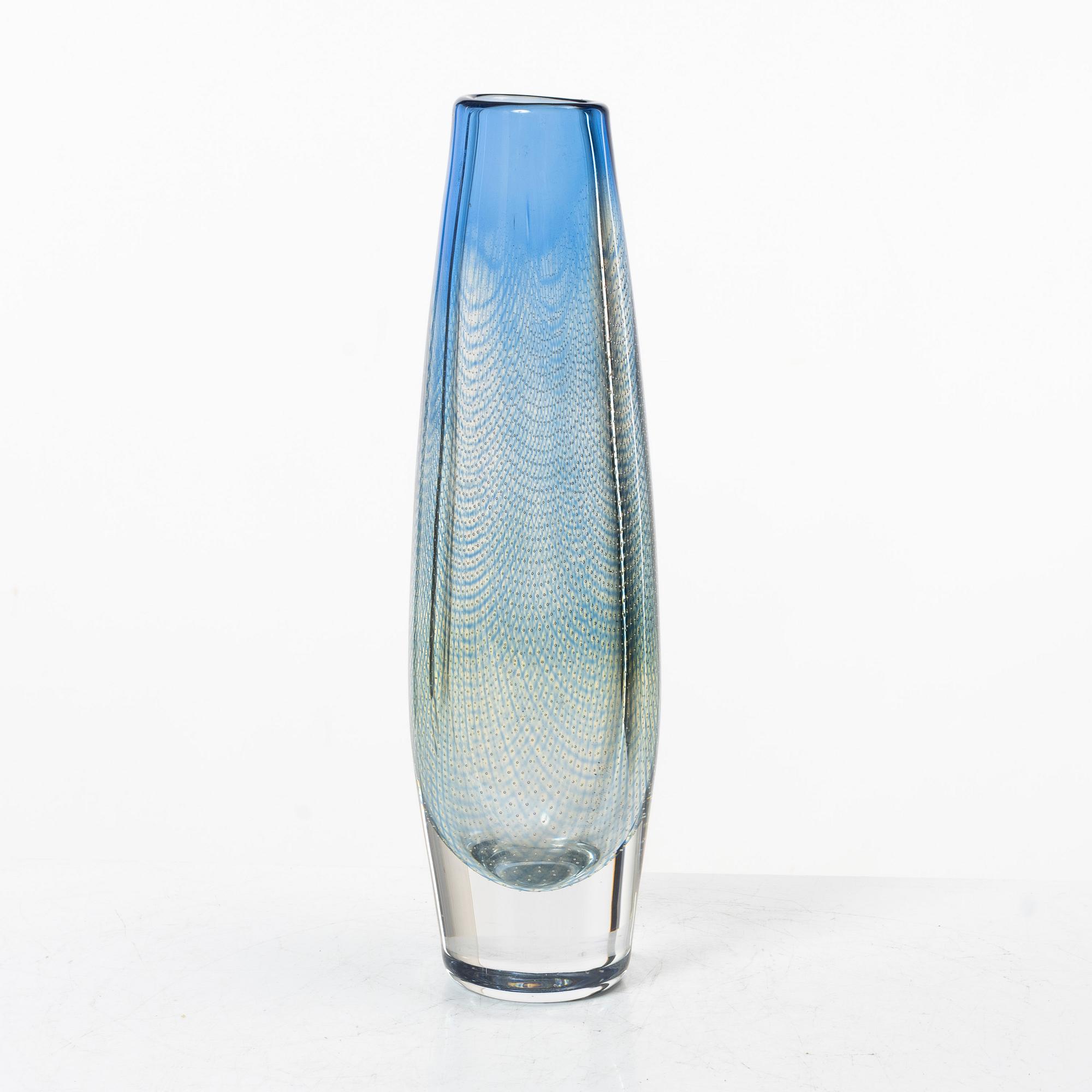 Sven Palmqvist, a "Kraka" glass vase, Orrefors, signed.