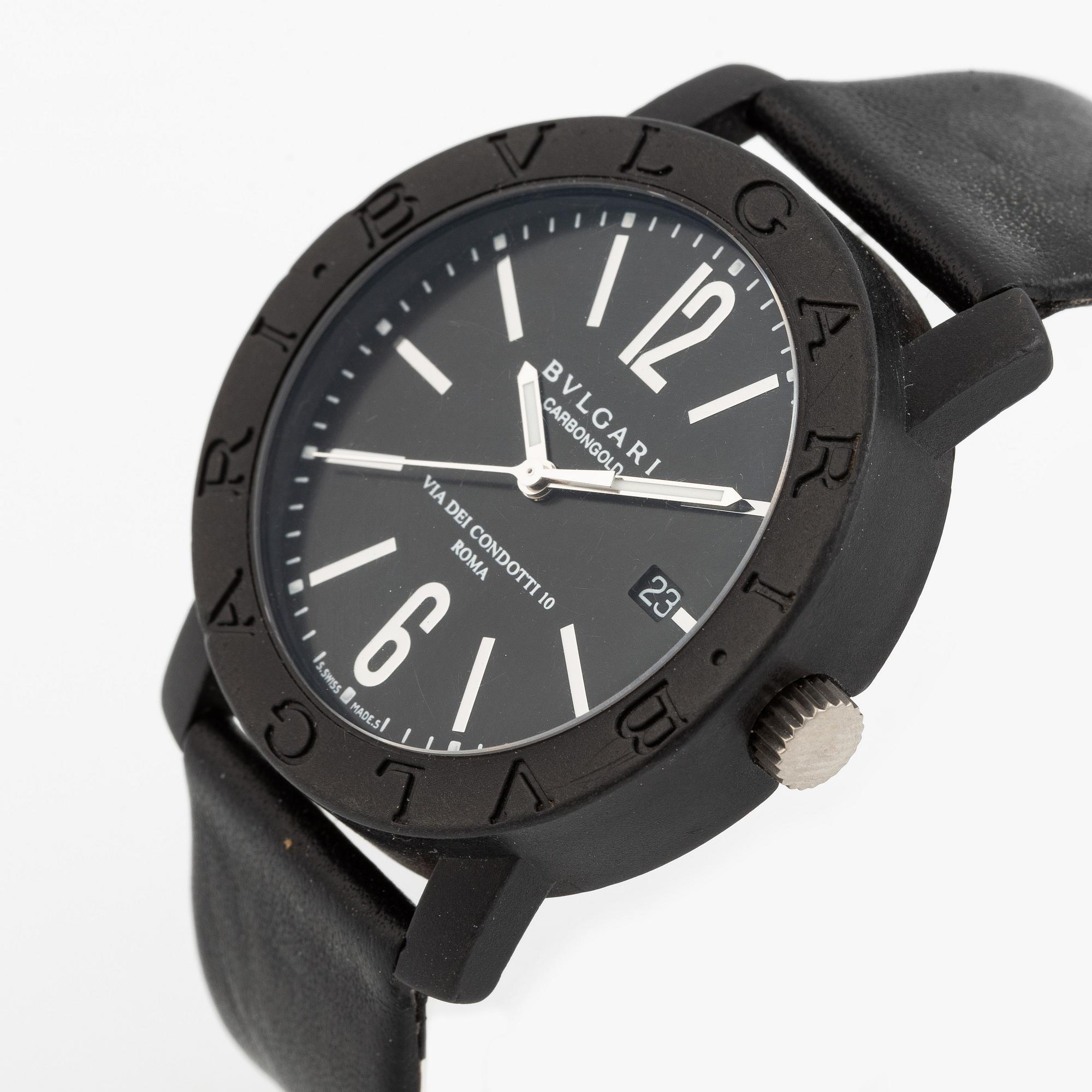 Bulgari, Bvlgari, Carbongold, "Via Dei Condotti 10, Roma", wristwatch, 40 mm.