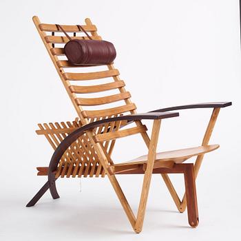 Lotta Braathen, a unique easy chair, "Skottkärran (the wheelbarrow)", executed in her own studio, Stockholm 1996.