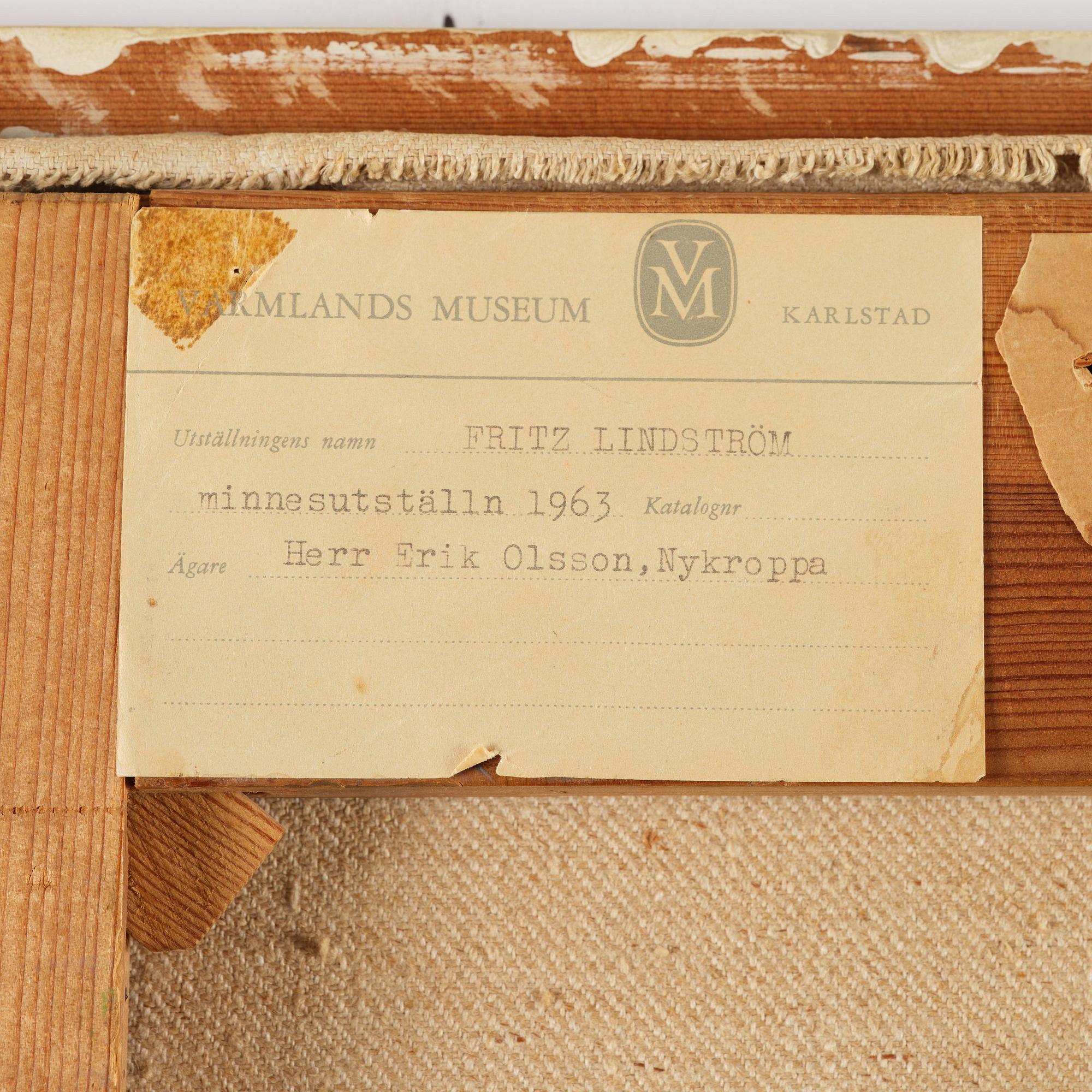 Fritz Lindström, Konstnärens svägerska Malvina Wretman vid sjön Racken.