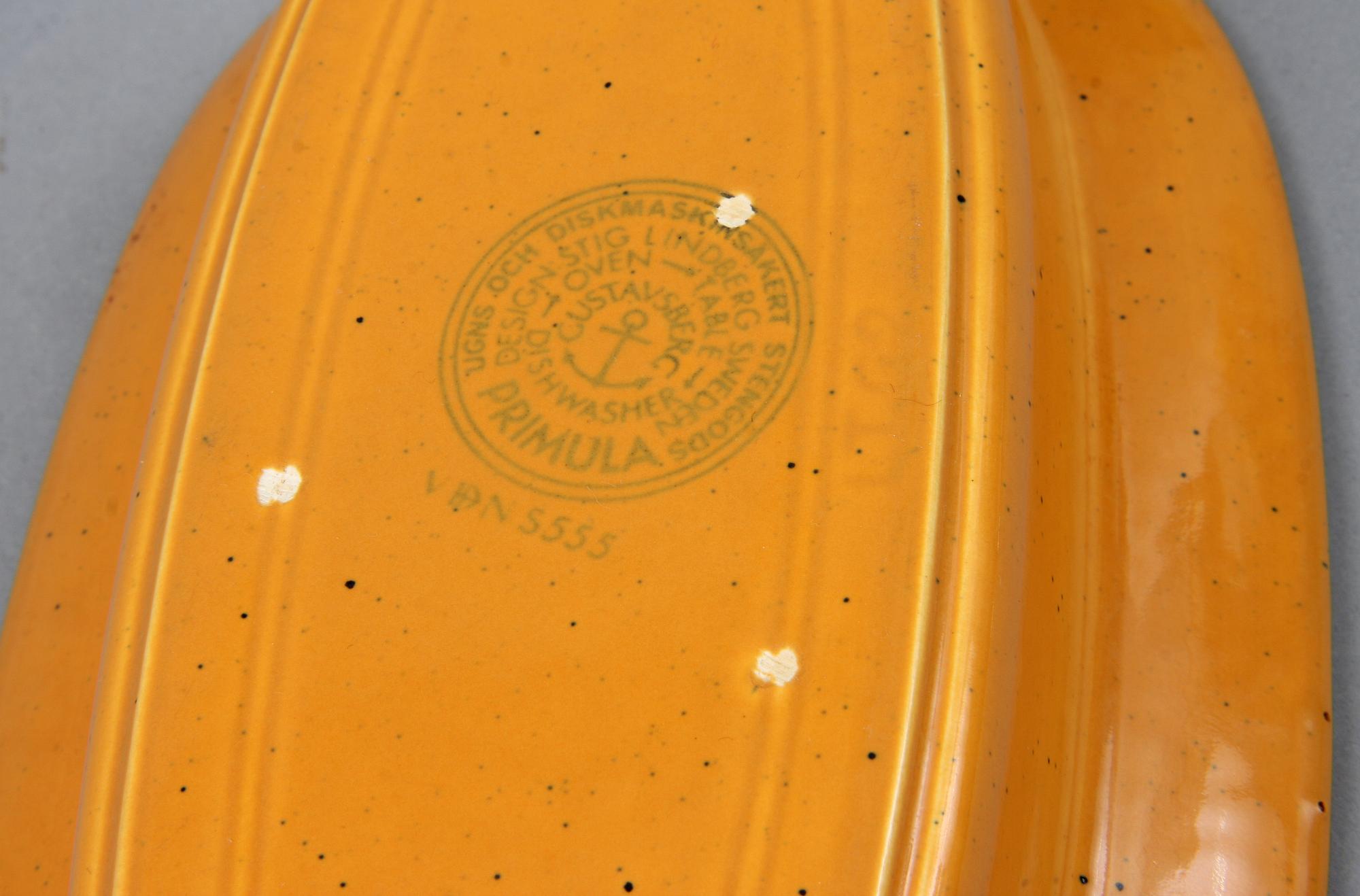 PARTI STENGODS, 5 delar, "Primula", Stig Lindberg, Gustavsberg.