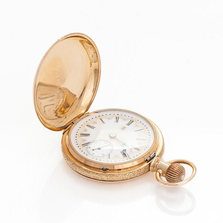 Hampden Watch Co, pocket watch, hunter, 54 mm.