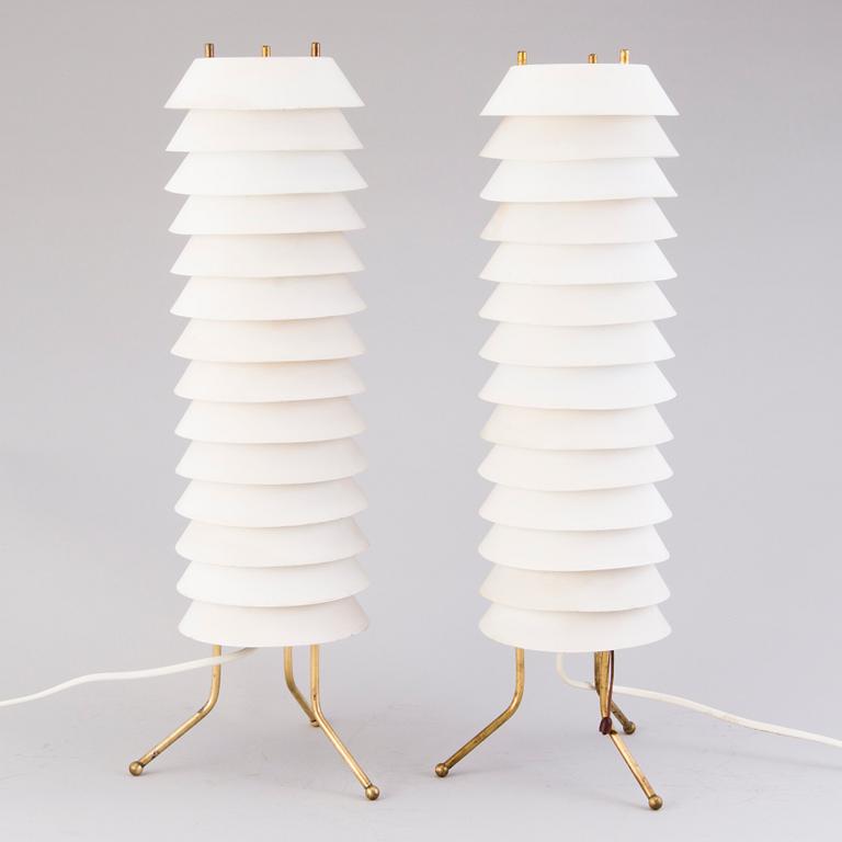 ILMARI TAPIOVAARA, a pair of  'Maija the Bee' table lamps for  Asko/Hienoteräs.