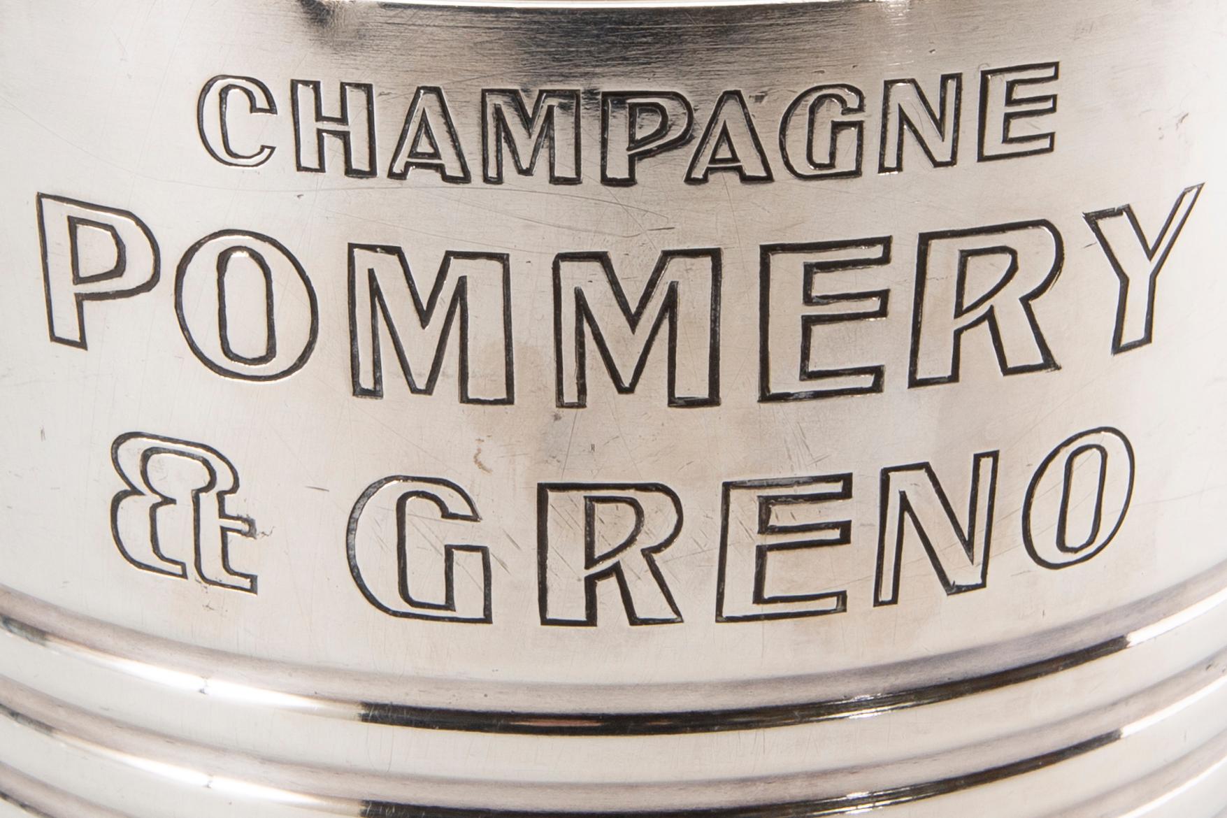 A French advertising Champagne cooler for Pommery & Greno, 20th century.