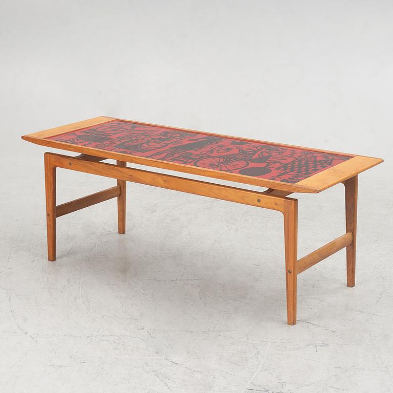 Stig Lindberg & David Rosén, a "Karneval" coffee table, Gustavsberg & Nordiska Kompaniet, Sweden, 1950's.