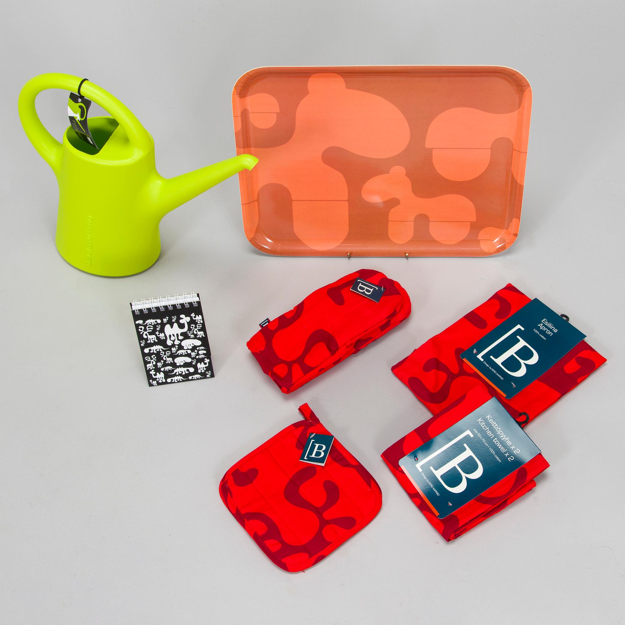 Eero Aarnio, erä kodintuotteita, 8 kpl, eri valmistajia.