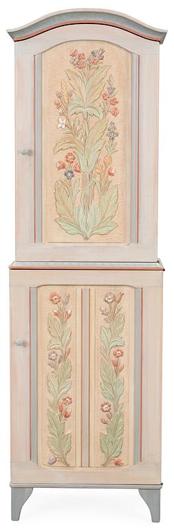 A Carl Malmsten painted cabinet 'Iceland' with carved decoration.