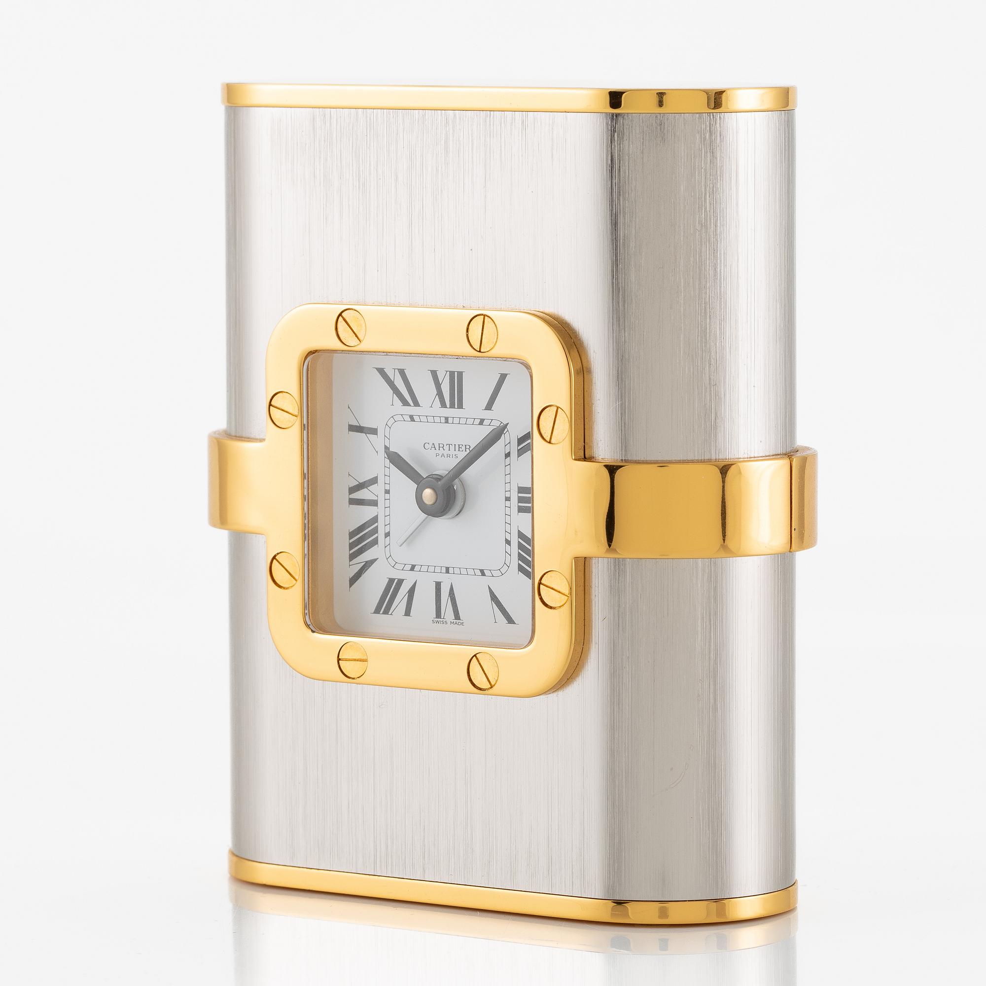 Cartier, Santos de Cartier "Pendulette", table clock, approx. 67 x 85 x 28 mm.