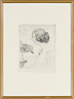 Carl Larsson · CARL LARSSON, efter, etsning, "Anna Stina", tryckta 1983 hos Hjert & Hjert, från originalplåtar.