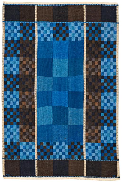 Ingrid Dessau, A CARPET, flat weave, ca 269 x 175 cm, signerad KLH ID (Kristianstad Läns Hemslöjd, Ingrid Dessau).