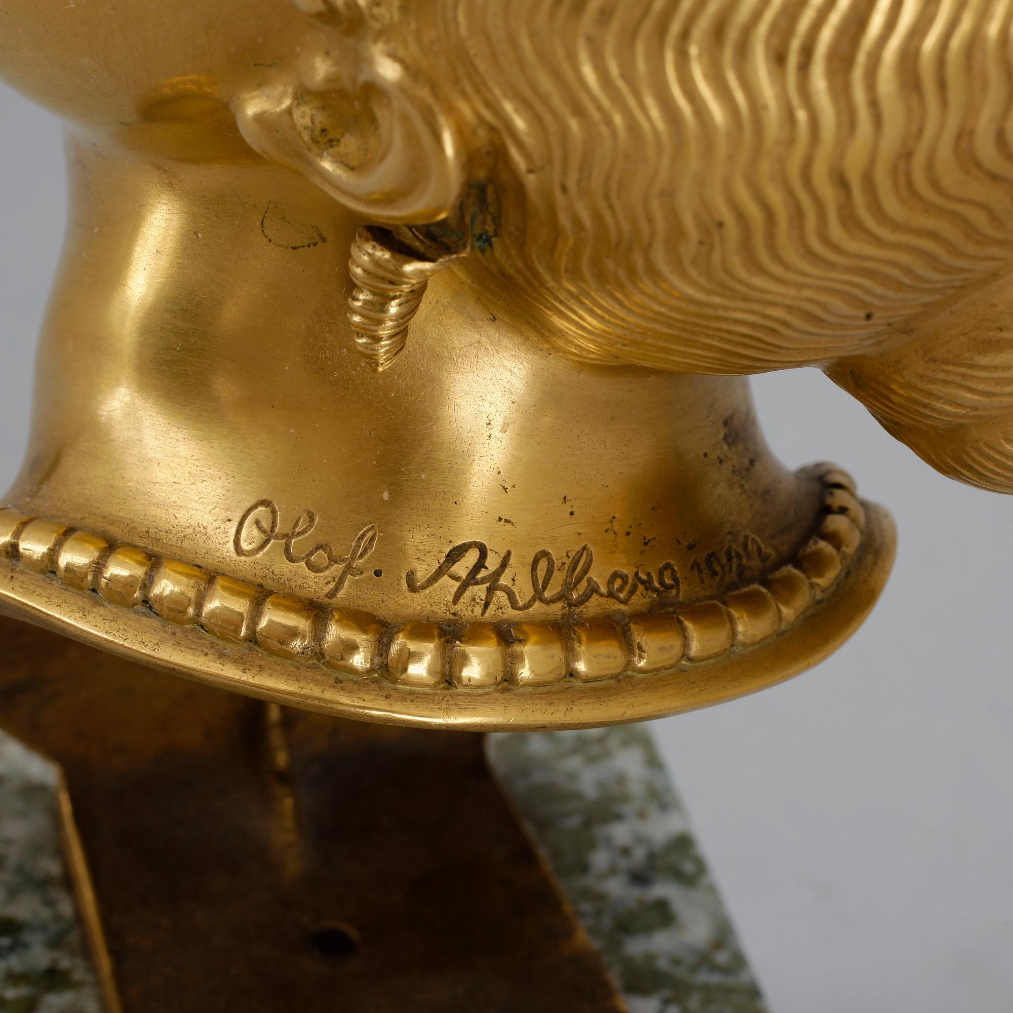 OLOF AHLBERG, skulptur, brons sign o dat 1922.