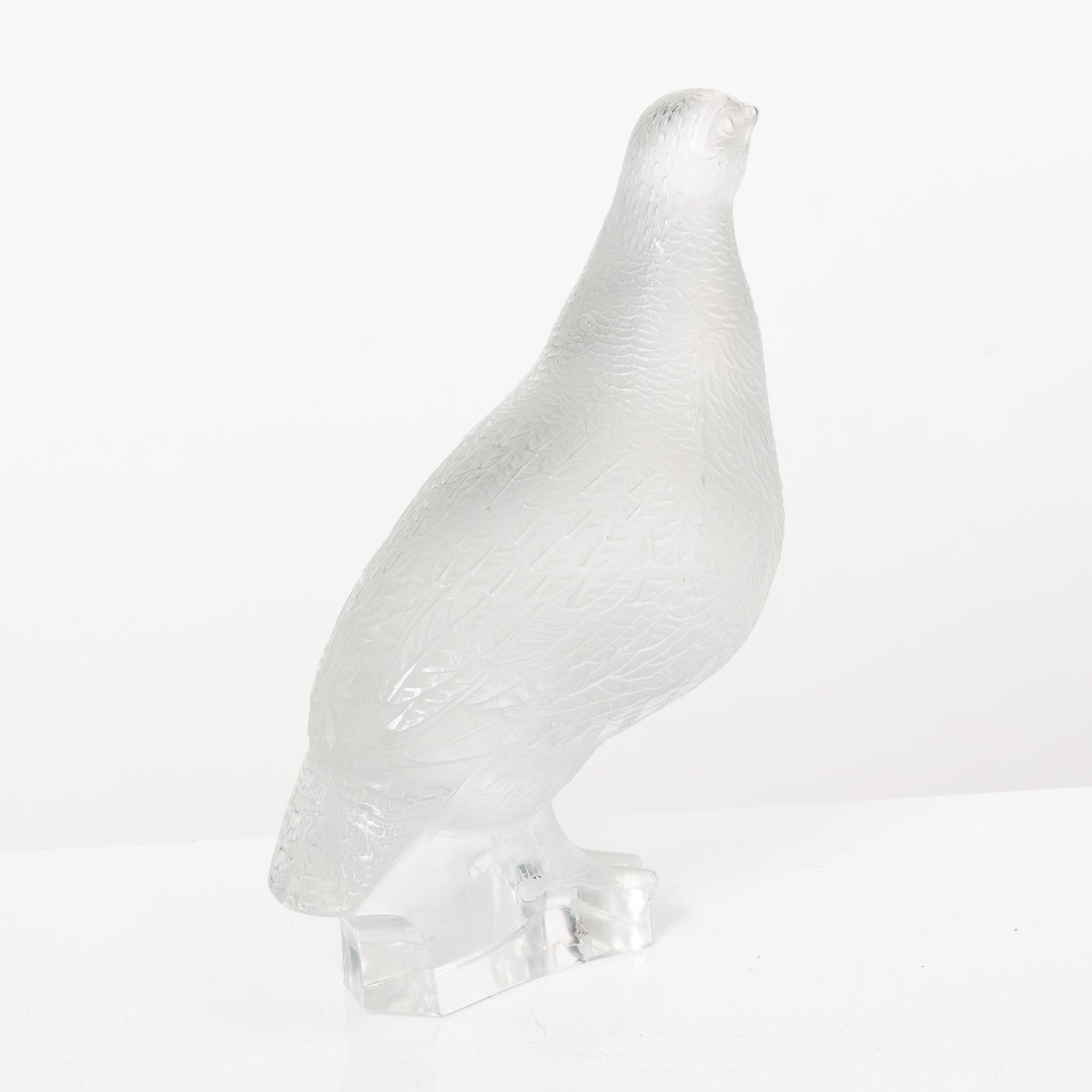 9 glass figurines, Lalique, France.