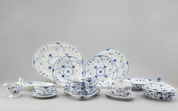 ROYAL COPENHAGEN, a part 'Musselmalet' dinner and coffee service, Denmark (74 pieces).