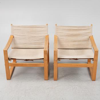 A pair of easy chairs, Börge Jensen & Sons, Bernstorffsminde Møbelfabrik, Denmark, second half of the 20th century.
