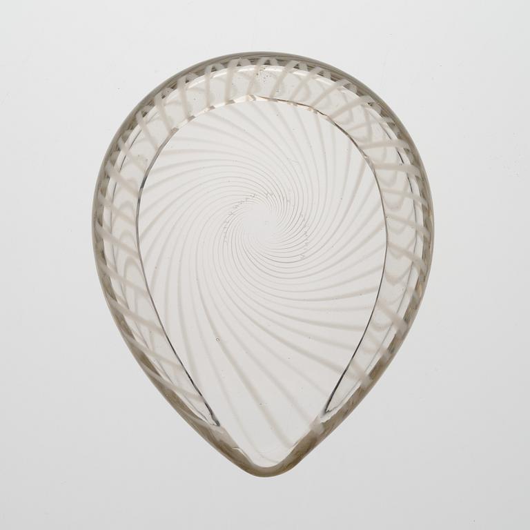 NANNY STILL, skål,  filigranglas, "Tohveli" (Toffel), signerad Nanny Still, Riihimäen Lasi Oy.