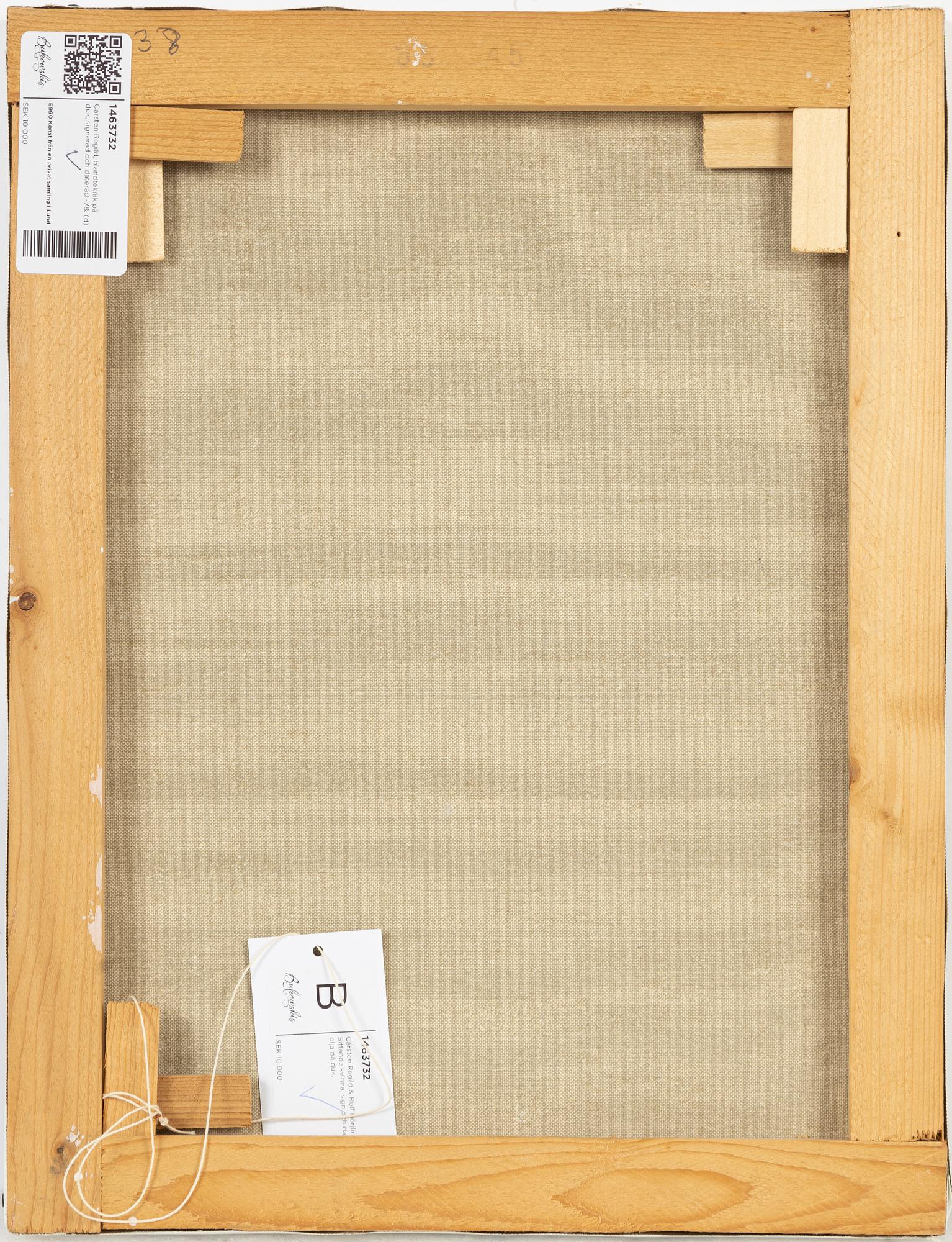 Carsten Regild, mixed media on canvas, signed and dated -78.