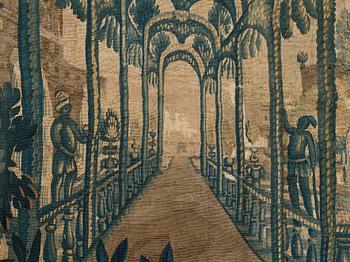 A TAPESTRY, tapestry weave, "A castle garden", ca 269 x 327 cm, France the beginning of the 18th century.