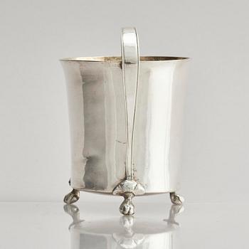 A Swedish early 19th century silver beaker with handle, mark of Anders Nymansson, Mariestad 1820.