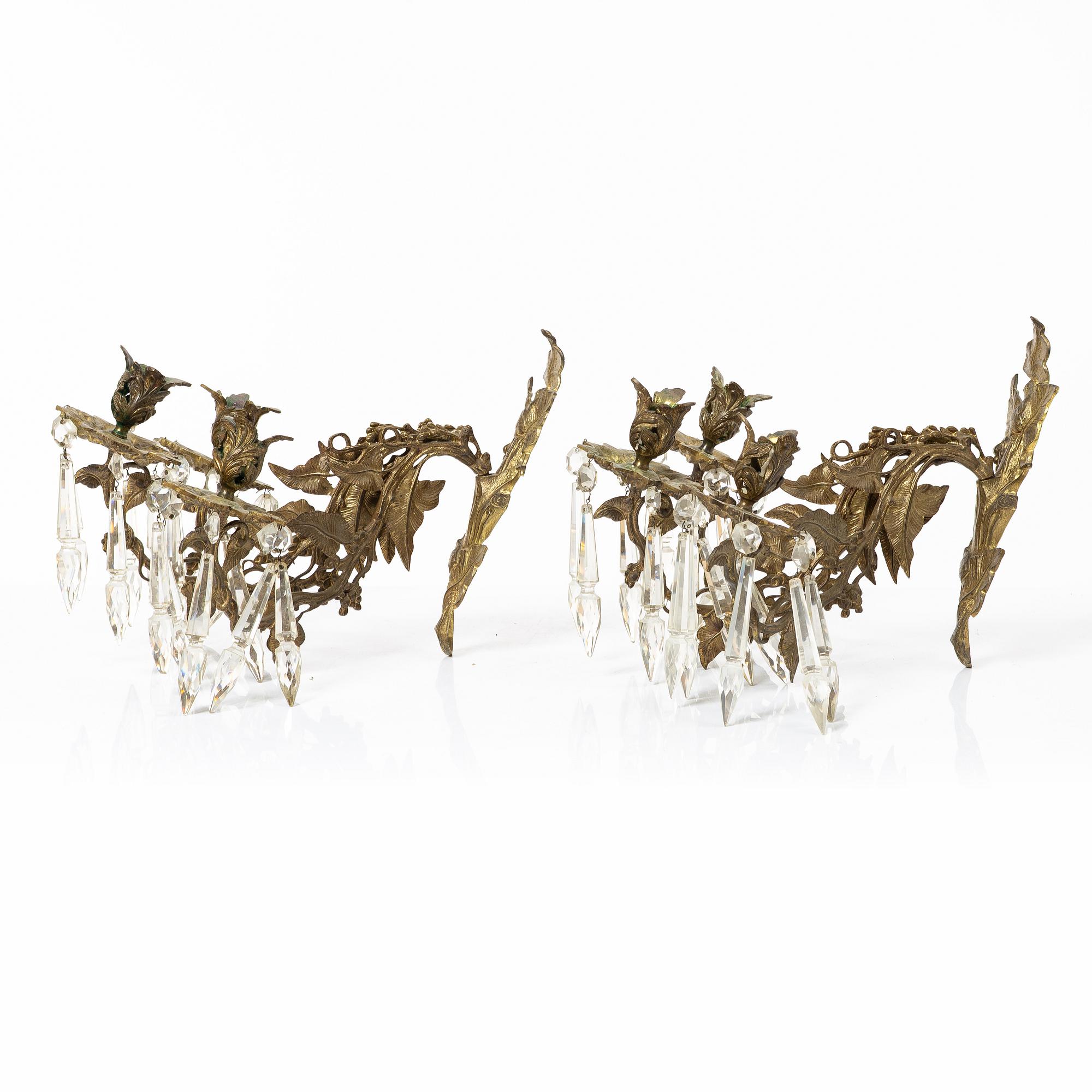 Wall lights a pair, late 19th century.