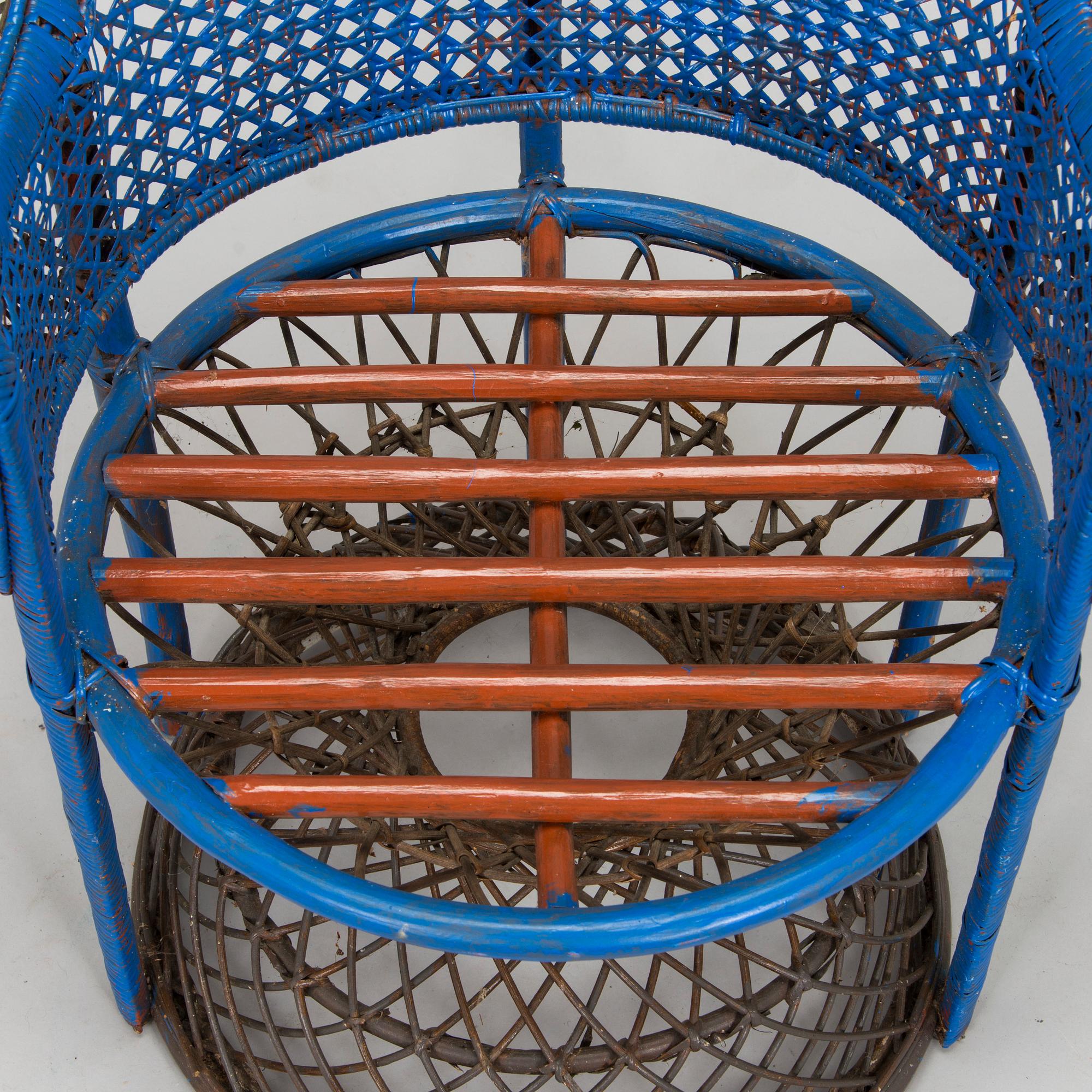 A rattan peacock chair, second half of the 20th century.