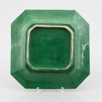 A green glazed Japanese, Meiji period (1868-1912).