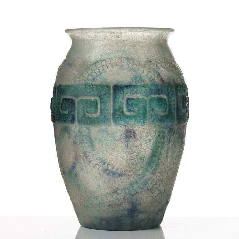 Gabriel Argy-Rousseau, a Frise Grecque pâte de verre glass vase, France 1920-30's.
