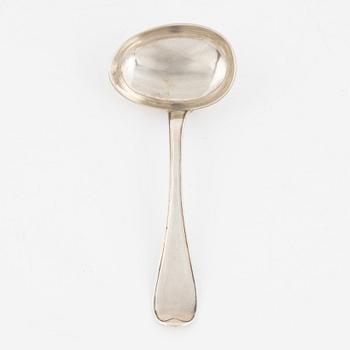 A silver ladle, thumbler, vodka cup, including pieces by Arvid Floberg, 17th/18th century.
