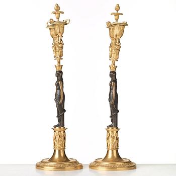 A pair of two-light candelabra, Vienna circa 1800.