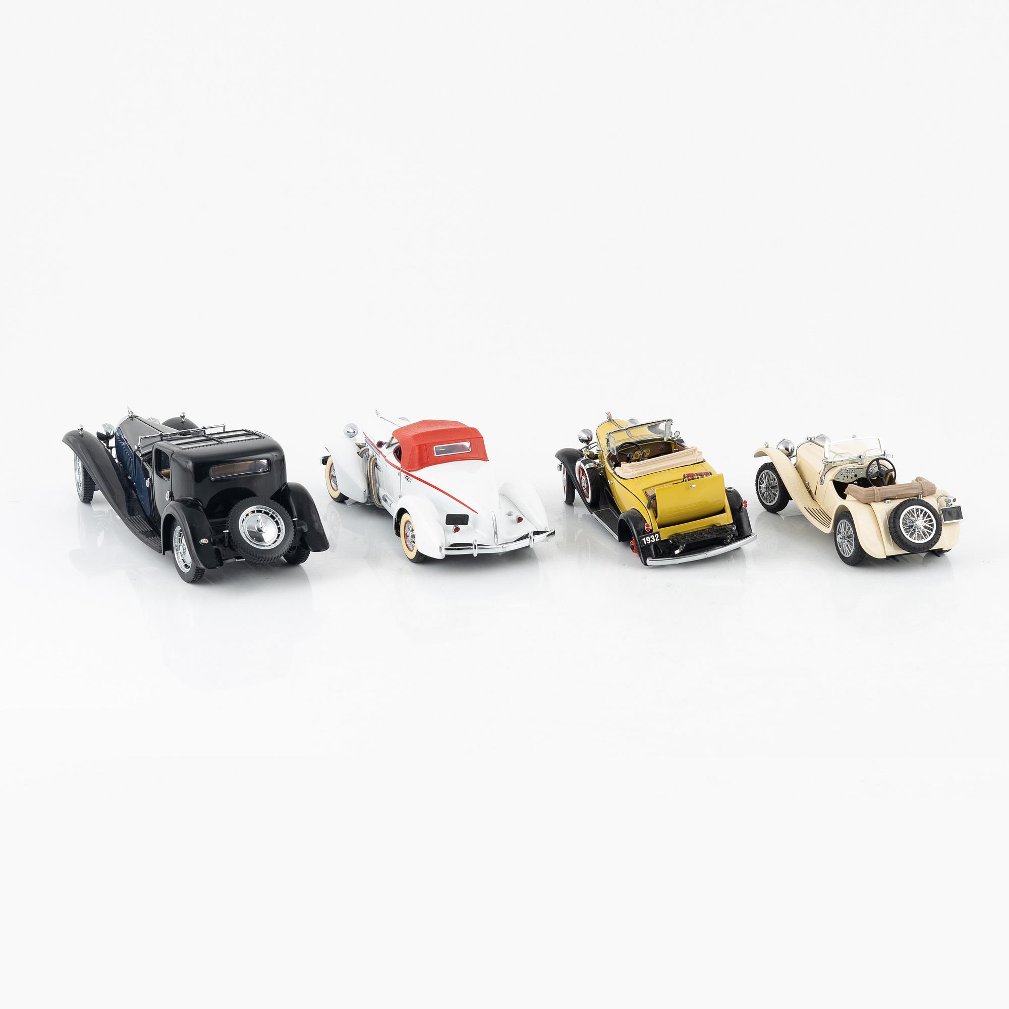 Eight die cast model cars, Franklin Mint.